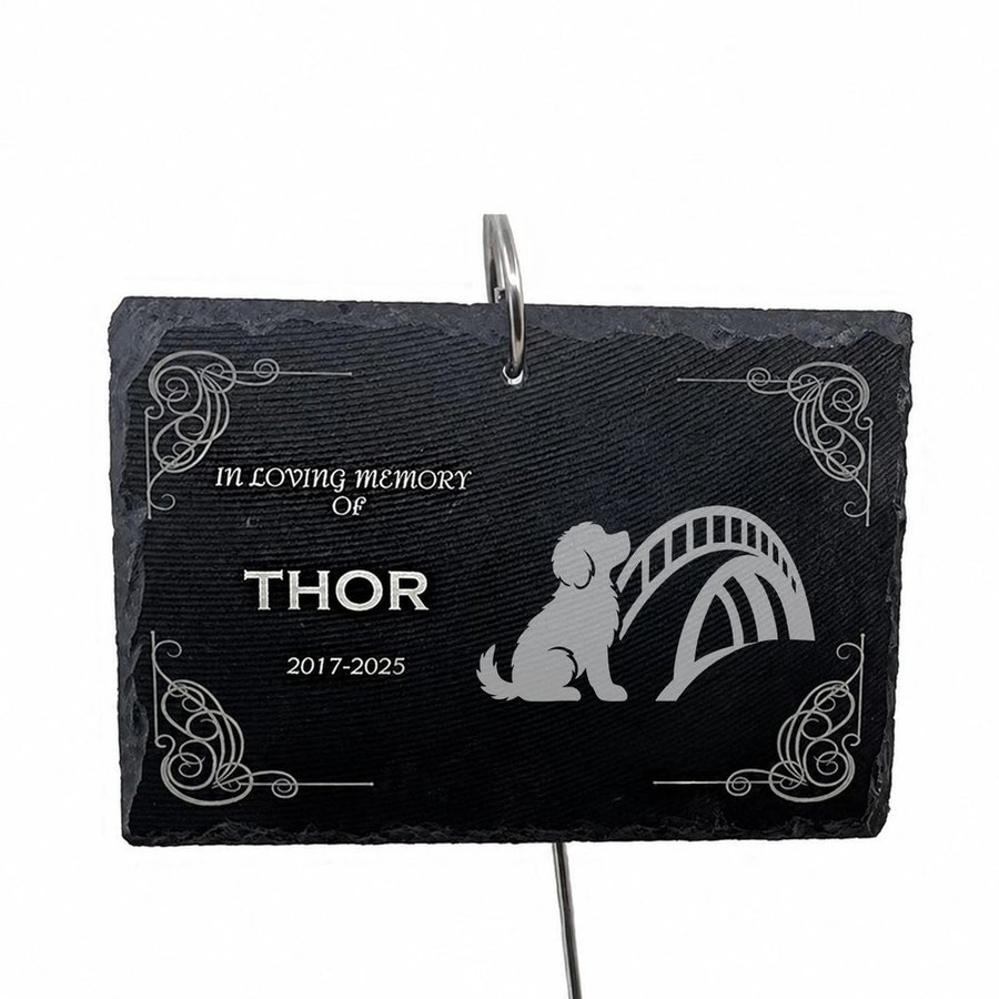 Personalized Pet Memorial Stone with Icon and Stake